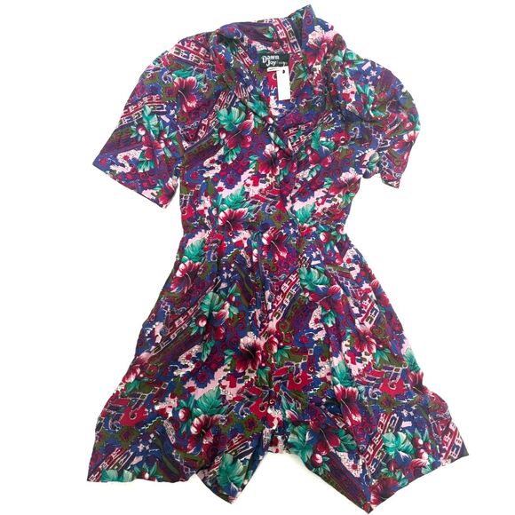 Dawn Joy Pants - Dawn Joy vintage purple fuchsia floral print jumper